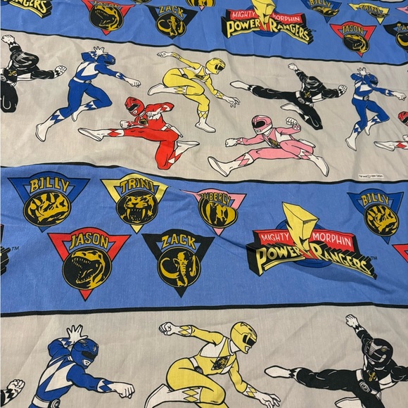 Vintage 90s Power Rangers Twin Sheets Set, Size Twin, Flat and Fitted Fabric - Picture 6 of 12